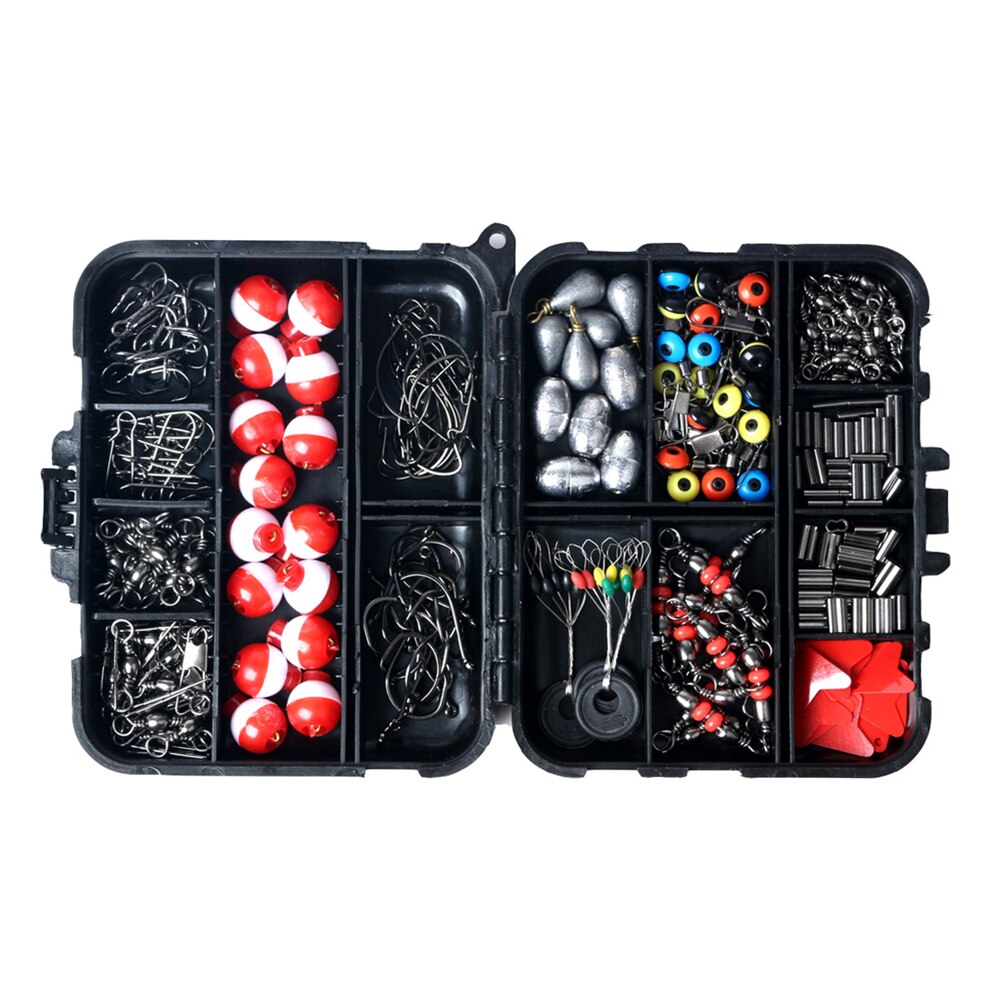 Treble Hook Jigs Swivels Fishing Kits Fishing Lure Lead Floating Tackle with Box for Outdoor Fishing Portable Accessories